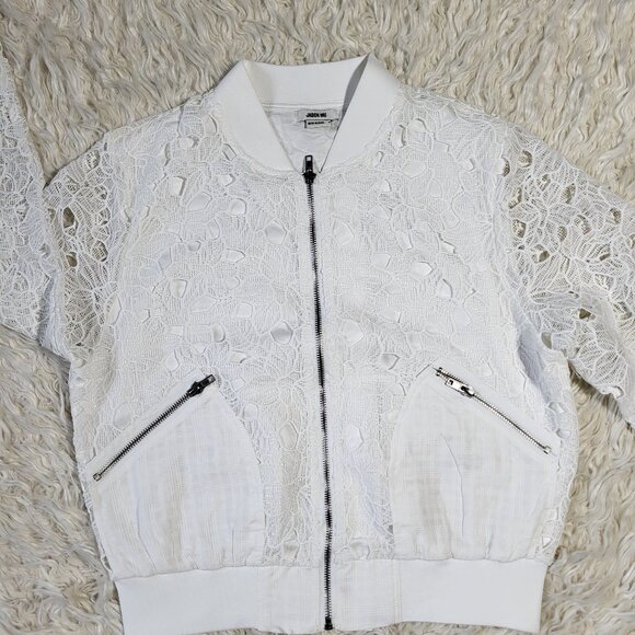 Jason Wu Lace Floral Print White Jacket - Size Small - Picture 2 of 12